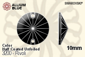 Swarovski Rivoli Sew-on Stone (3200) 10mm - Color (Half Coated) Unfoiled - Click Image to Close