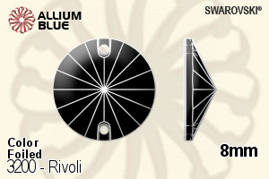 Swarovski Rivoli Sew-on Stone (3200) 8mm - Color With Platinum Foiling - Click Image to Close
