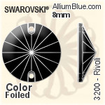 施華洛世奇 衛星 手縫石 (3200) 8mm - 顏色 白金水銀底