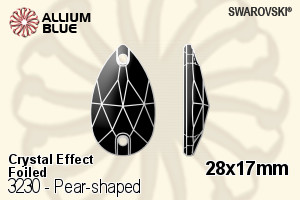 Swarovski Pear-shaped Sew-on Stone (3230) 28x17mm - Crystal Effect With Platinum Foiling - Click Image to Close