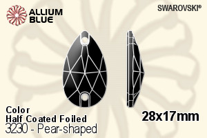 Swarovski Pear-shaped Sew-on Stone (3230) 28x17mm - Color (Half Coated) With Platinum Foiling - Click Image to Close