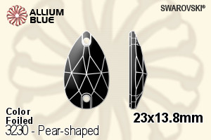施华洛世奇 梨形 手缝石 (3230) 23x13.8mm - 颜色 白金水银底