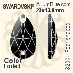 施華洛世奇 梨形 手縫石 (3230) 23x13.8mm - 顏色 白金水銀底