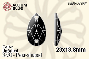 スワロフスキー Pear-shaped ソーオンストーン (3230) 23x13.8mm - カラー 裏面にホイル無し - ウインドウを閉じる