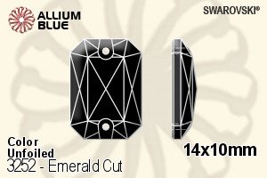 施華洛世奇 Emerald 切工 手縫石 (3252) 14x10mm - 顏色 無水銀底 - 關閉視窗 >> 可點擊圖片