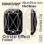 Swarovski Emerald Cut Sew-on Stone (3252) 14x10mm - Crystal Effect With Platinum Foiling