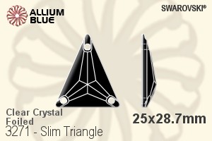 施華洛世奇 Slim Triangle 手縫石 (3271) 25x28.7mm - 透明白色 白金水銀底 - 關閉視窗 >> 可點擊圖片