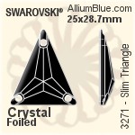施华洛世奇 Slim Triangle 手缝石 (3271) 25x28.7mm - 透明白色 白金水银底