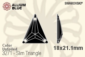 Swarovski Slim Triangle Sew-on Stone (3271) 18x21.1mm - Color Unfoiled - Haga Click en la Imagen para Cerrar