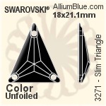 施华洛世奇 Slim Triangle 手缝石 (3271) 18x21.1mm - 颜色 无水银底