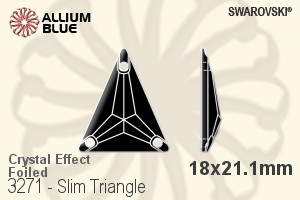 施華洛世奇 Slim Triangle 手縫石 (3271) 18x21.1mm - 白色（半塗層） 白金水銀底 - 關閉視窗 >> 可點擊圖片