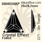 施华洛世奇 Slim Triangle 手缝石 (3271) 25x28.7mm - 白色（半涂层） 白金水银底
