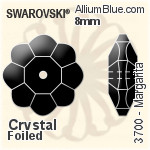 Swarovski Margarita Sew-on Stone (3700) 8mm - Clear Crystal With Platinum Foiling