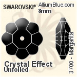 Swarovski Margarita Sew-on Stone (3700) 8mm - Crystal Effect Unfoiled