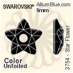 スワロフスキー Star Flower ソーオンストーン (3754) 5mm - カラー 裏面にホイル無し