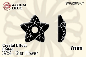 施华洛世奇 Star Flower 手缝石 (3754) 7mm - 白色（半涂层） 白金水银底