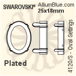 スワロフスキー Ovalファンシーストーン石座 (4120/S) 25x18mm - メッキ