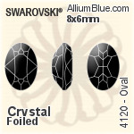 施华洛世奇 椭圆形 花式石 (4120) 8x6mm - 透明白色 白金水银底
