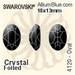施华洛世奇 椭圆形 花式石 (4120) 18x13mm - 透明白色 白金水银底