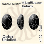 施华洛世奇 椭圆形 花式石 (4120) 6x4mm - 颜色 无水银底