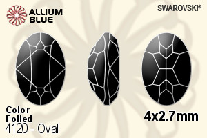 Swarovski Oval Fancy Stone (4120) 4x2.7mm - Color With Platinum Foiling - Haga Click en la Imagen para Cerrar