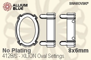 Swarovski XILION Oval Settings (4128/S) 8x6mm - No Plating - Click Image to Close