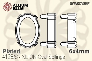 Swarovski Xilion Oval Settings (4128/S) 6x4mm - Plated - Haga Click en la Imagen para Cerrar