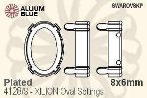 スワロフスキー XILION Ovalファンシーストーン石座 (4128/S) 8x6mm - メッキ - ウインドウを閉じる