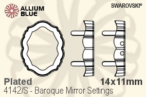 Swarovski Baroque Mirror Settings (4142/S) 14x11mm - Plated - Click Image to Close