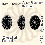 施華洛世奇 Mystic 橢圓形 花式石 (4160) 8x6mm - 透明白色 白金水銀底