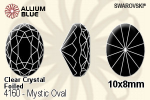 Swarovski Mystic Oval Fancy Stone (4160) 10x8mm - Clear Crystal With Platinum Foiling