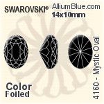スワロフスキー Mystic Oval ファンシーストーン (4160) 14x10mm - カラー 裏面プラチナフォイル