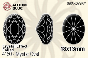 Swarovski Mystic Oval Fancy Stone (4160) 18x13mm - Crystal Effect With Platinum Foiling - Haga Click en la Imagen para Cerrar