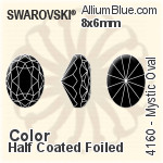 Swarovski Mystic Oval Fancy Stone (4160) 8x6mm - Color (Half Coated) With Platinum Foiling