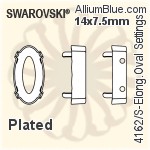 スワロフスキー Elongated Ovalファンシーストーン石座 (4162/S) 14x7.5mm - メッキ