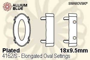 Swarovski Elongated Oval Settings (4162/S) 18x9.5mm - Plated - Haga Click en la Imagen para Cerrar