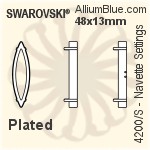 施華洛世奇 馬眼形花式石爪托 (4200/S) 48x13mm - 鍍面