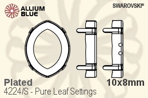 Swarovski Pure Leaf Settings (4224/S) 10x8mm - Plated - Haga Click en la Imagen para Cerrar