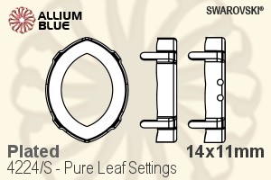 Swarovski Pure Leaf Settings (4224/S) 14x11mm - Plated - Haga Click en la Imagen para Cerrar
