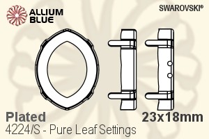 Swarovski Pure Leaf Settings (4224/S) 23x18mm - Plated - Click Image to Close