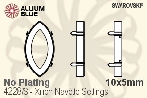 スワロフスキー XILION Navetteファンシーストーン石座 (4228/S) 10x5mm - メッキなし - ウインドウを閉じる