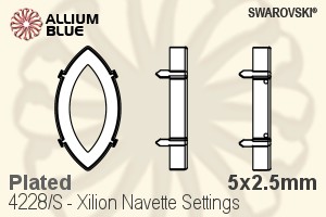 施華洛世奇XILION施亮馬眼形花式石爪托 (4228/S) 5x2.5mm - 鍍面 - 關閉視窗 >> 可點擊圖片