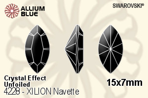 Swarovski XILION Navette Fancy Stone (4228) 15x7mm - Crystal Effect Unfoiled - Click Image to Close