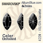 施華洛世奇XILION施亮馬眼形 花式石 (4228) 4x2mm - 顏色 無水銀底