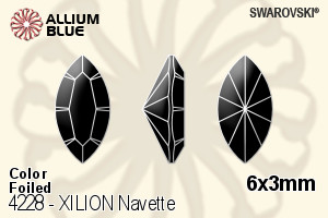 Swarovski XILION Navette Fancy Stone (4228) 6x3mm - Color With Platinum Foiling