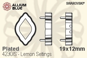 スワロフスキー Lemonファンシーストーン石座 (4230/S) 19x12mm - メッキ - ウインドウを閉じる