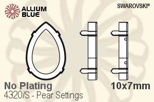 Swarovski Pear Settings (4320/S) 10x7mm - No Plating - Click Image to Close