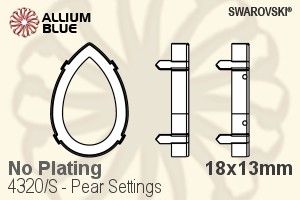 Swarovski Pear Settings (4320/S) 18x13mm - No Plating - Click Image to Close