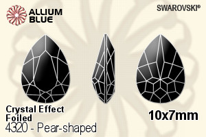 Swarovski Pear-shaped Fancy Stone (4320) 10x7mm - Crystal Effect With Platinum Foiling - Haga Click en la Imagen para Cerrar