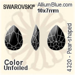 施华洛世奇 梨形 花式石 (4320) 10x7mm - 颜色 无水银底